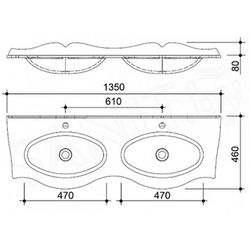 Умывальник Caprigo Bourget 140 GC18R 11017