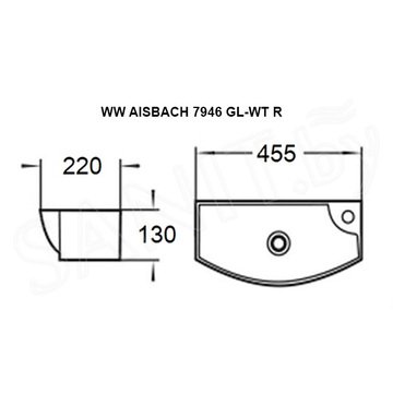 Умывальник WeltWasser WW Aisbach 7946 GL-WT R