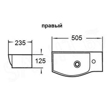 Умывальник WeltWasser WW Aisbach 7950 GL-WT R