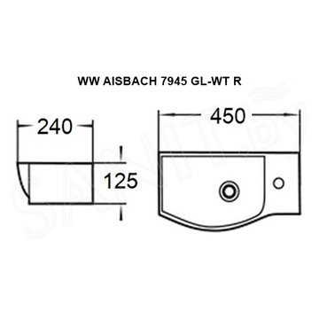 Умывальник WeltWasser WW Aisbach 7945 GL-WT R