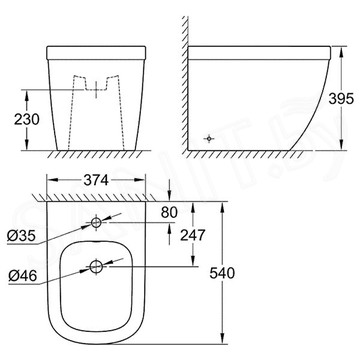 Напольное биде Grohe Euro Ceramic 3934000H