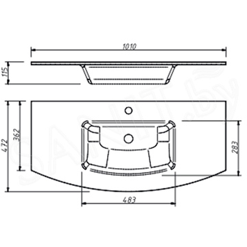 Умывальник Caprigo Legato 100 OW15-3014-G / 120 OW15-3015-G