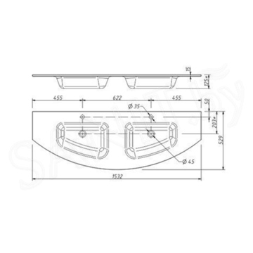 Умывальник Caprigo Legato 150 GC18R 3020