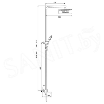 Душевая стойка Gappo G2417-60 с термостатом