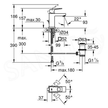 Смеситель для умывальника Grohe Eurocube 2312700E