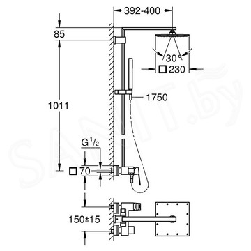 Душевая стойка Grohe Euphoria Cube 230 23147001