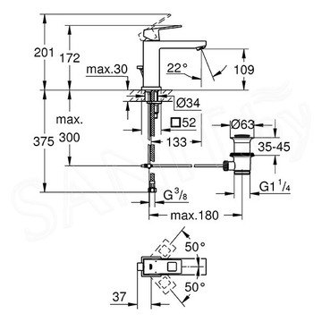 Смеситель для умывальника Grohe Eurocube 23445AL0