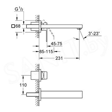 Смеситель встраиваемый Grohe Eurocube 23447AL0