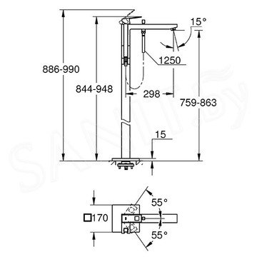 Смеситель для ванны Grohe Eurocube 23672001