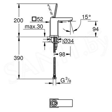 Смеситель для умывальника Grohe Eurocube Joy 23654000