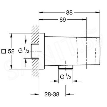 Шланговое подключение Grohe Euphoria Cube 26370A00 / 26370AL0