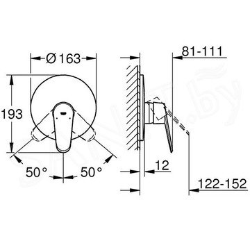 Смеситель встраиваемый Grohe Eurodisc Cosmopolitan 19549002 (1 функция)