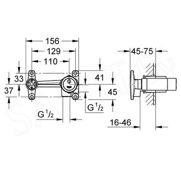 Смеситель встраиваемый Grohe 32635000 (внутренняя часть)