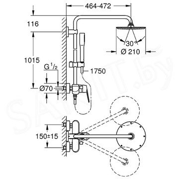 Душевая стойка Grohe Euphoria 210 23058003