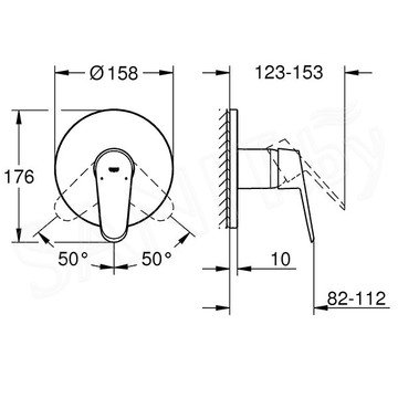 Смеситель встраиваемый Grohe Eurodisc Cosmopolitan 24055002 (1 функция)