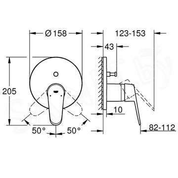 Смеситель встраиваемый Grohe Eurodisc Cosmopolitan 24056002 (2 функции)