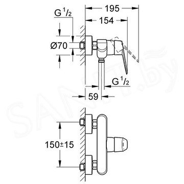 Смеситель для душа Grohe Eurodisc Cosmopolitan 33569002