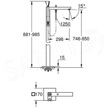 Смеситель для ванны Grohe Eurocube Joy 23667001