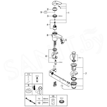 Смеситель для умывальника Grohe Euroeco 23262000