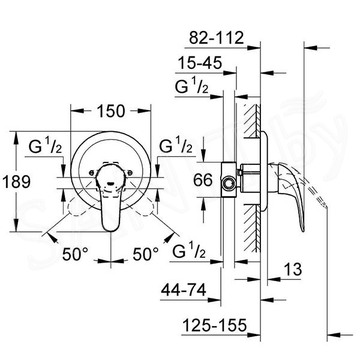 Смеситель встраиваемый Grohe Euroeco 32742000 (1 функция)