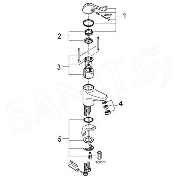 Смеситель для умывальника Grohe Euroeco Special 32789000