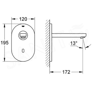 Смеситель встраиваемый Grohe Euroeco Cosmopolitan E 36273000 сенсорный