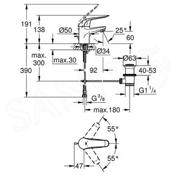 Смеситель для умывальника Grohe Euroeco Special 32763000