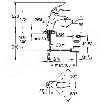 Смеситель для умывальника Grohe Euroeco Special 32766000