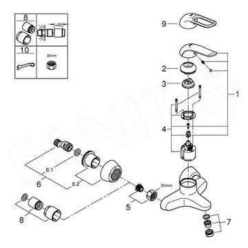 Смеситель для умывальника Grohe Euroeco Special 32776000