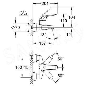 Смеситель для умывальника Grohe Euroeco Special 32776000