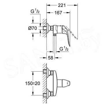 Смеситель для душа Grohe Euroeco Special 32781000