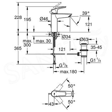 Смеситель для умывальника Grohe Eurosmart 23322003