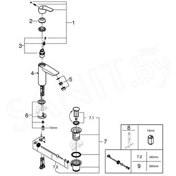 Смеситель для умывальника Grohe Eurosmart 23322003