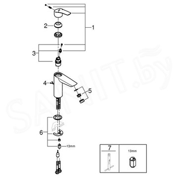 Смеситель для умывальника Grohe Eurosmart 23323003