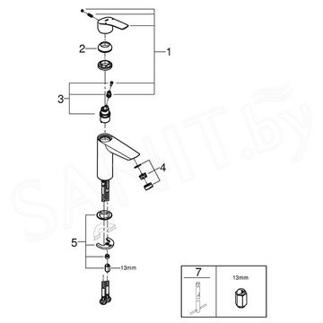 Смеситель для умывальника Grohe Eurosmart 23324003