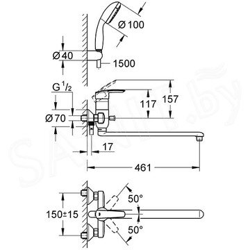 Смеситель для ванны Grohe Multiform 3270800A