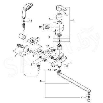 Смеситель для ванны Grohe Multiform 3270800A