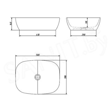 Умывальник Caprigo W8393-50 / W8393-50mat