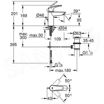 Смеситель для умывальника Grohe Eurosmart 23456003