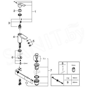 Смеситель для умывальника Grohe Eurosmart 23456003