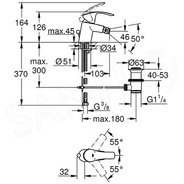 Смеситель для биде Grohe Eurosmart 23789002