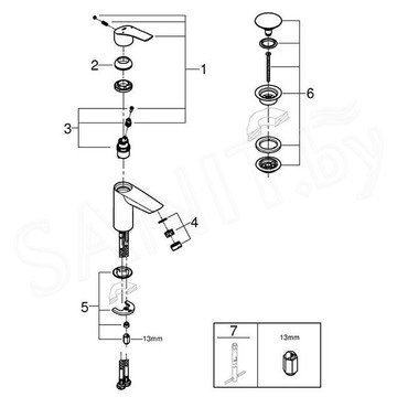 Смеситель для умывальника Grohe Eurosmart 23922003