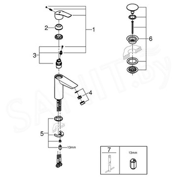 Смеситель для умывальника Grohe Eurosmart 23923003