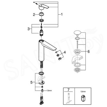 Смеситель для умывальника Grohe Eurosmart 23971003