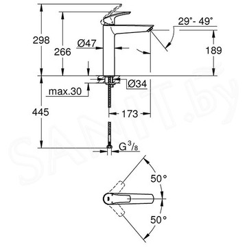 Смеситель для умывальника Grohe Eurosmart 23971003