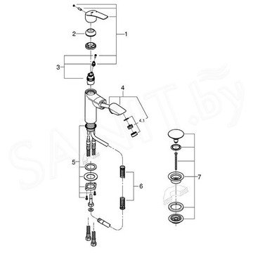 Смеситель для умывальника Grohe Eurosmart 23976003