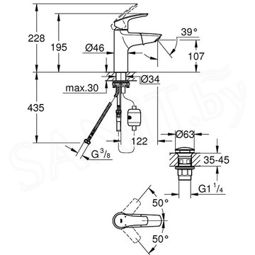Смеситель для умывальника Grohe Eurosmart 23976003