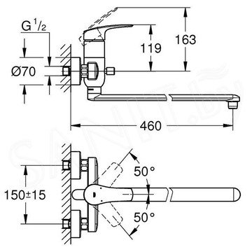 Смеситель для ванны Grohe Eurosmart 23992003