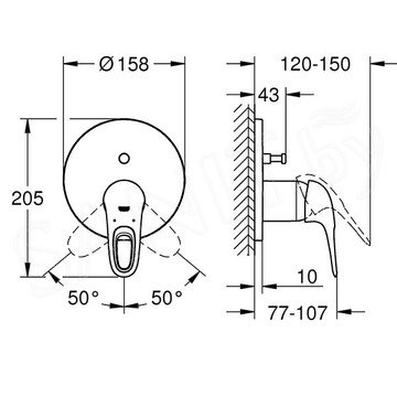 Смеситель встраиваемый Grohe Eurostyle 24049LS3 (2 функции)