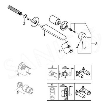 Смеситель встраиваемый Grohe Eurosmart 29338003